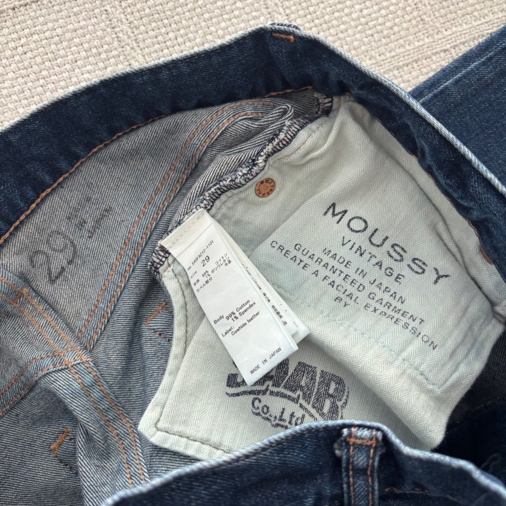 Women's 29 MOUSSY Vintage Rhode Cropped High Rise Flare Jeans Dark Blue NWT - Picture 7 of 7